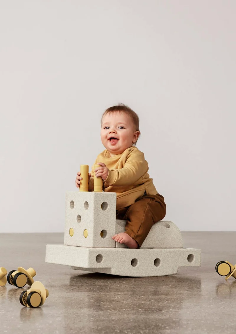 Bauspielzeug 'Curiosity-Set' 14-teilig Sand Grey / Honey Yellow