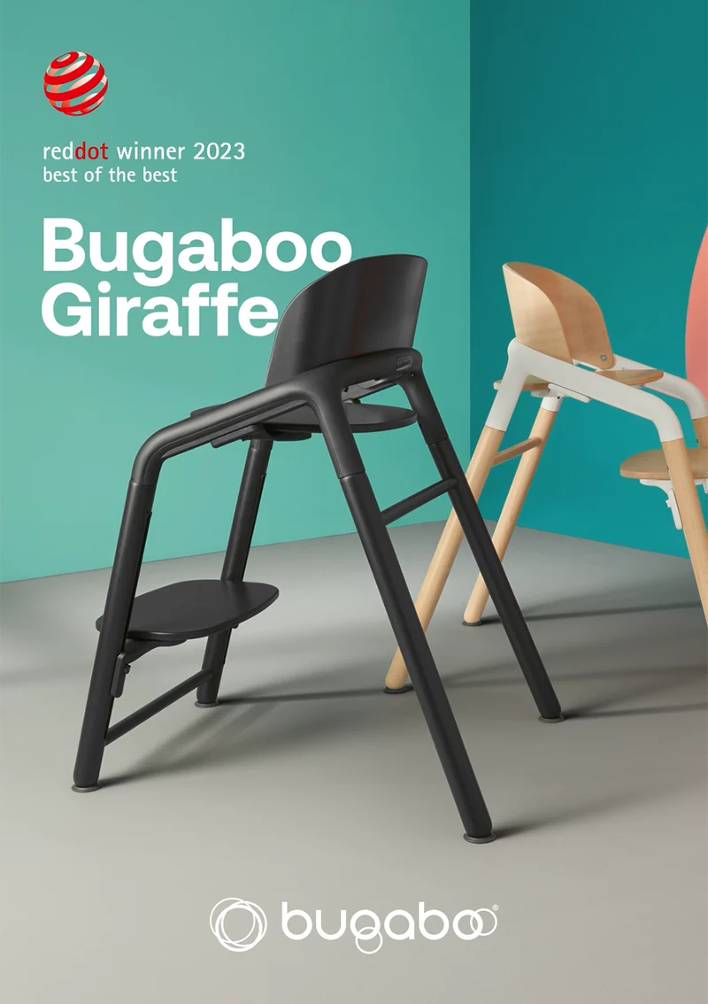 Hochstuhl 'Giraffe' neutrales Holz / Weiß