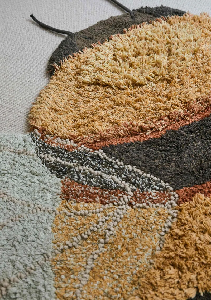 Teppich mit Tiermotiv 'Bee' Honey / Black / Natural waschbar 150 x 115 cm