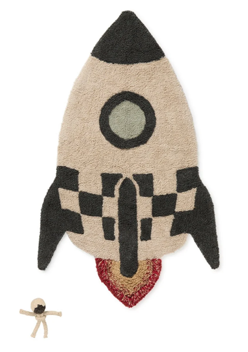 Teppich mit Weltraum-Motiv 'Rocket' waschbar 135 x 85 cm