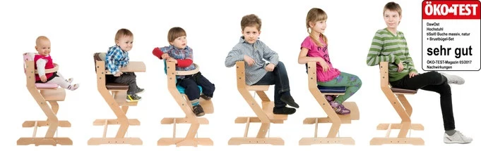 Tissi mitwachsender Treppen Hochstuhl incl. Bügel und Tisch