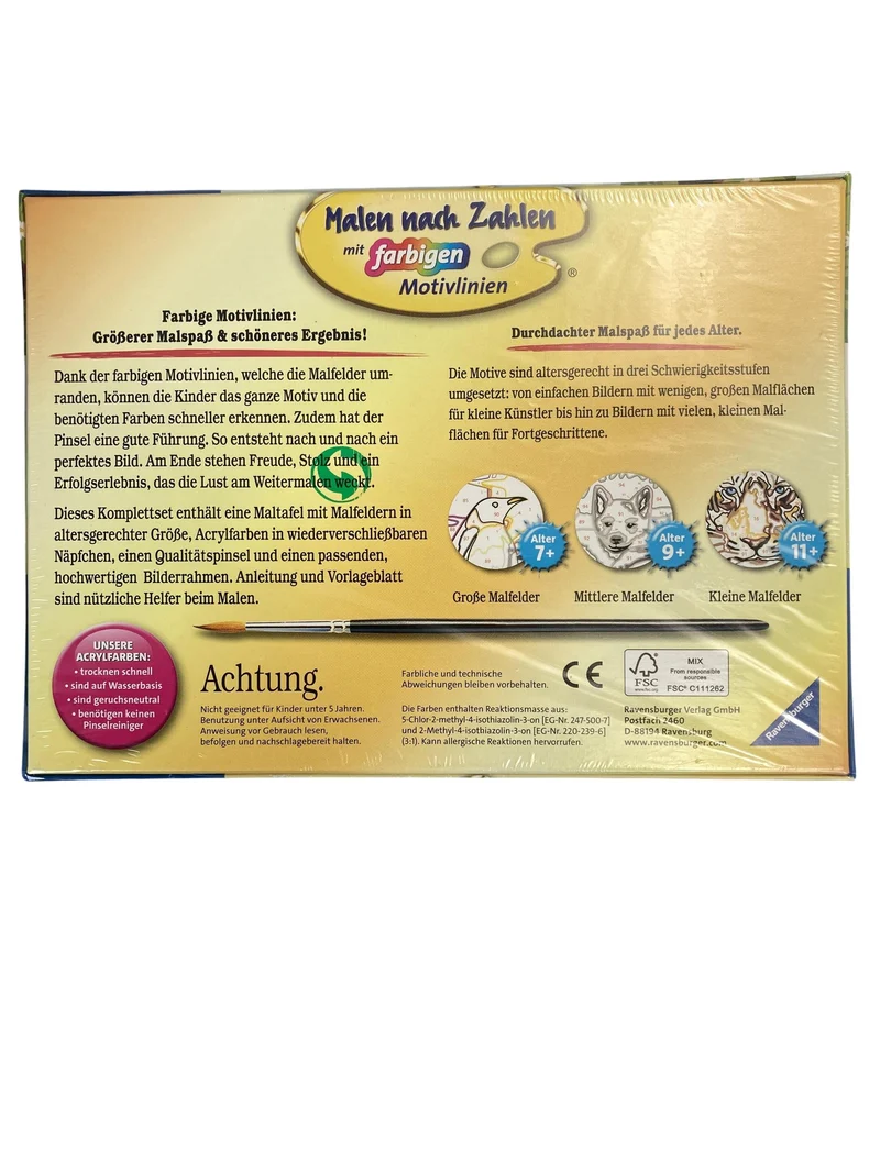 Ravensburger Malen nach Zahlen - Mit farbigen Motivlinien