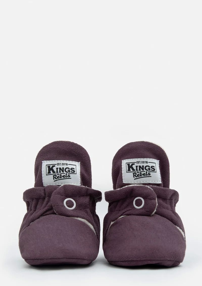 Baby Booties Gamuza Plum