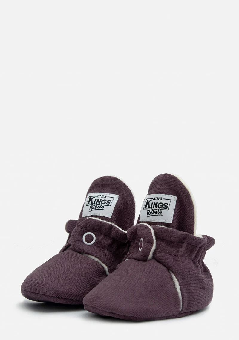 Baby Booties Gamuza Plum