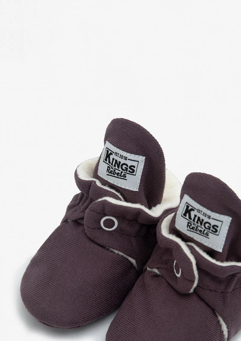 Baby Booties Gamuza Plum