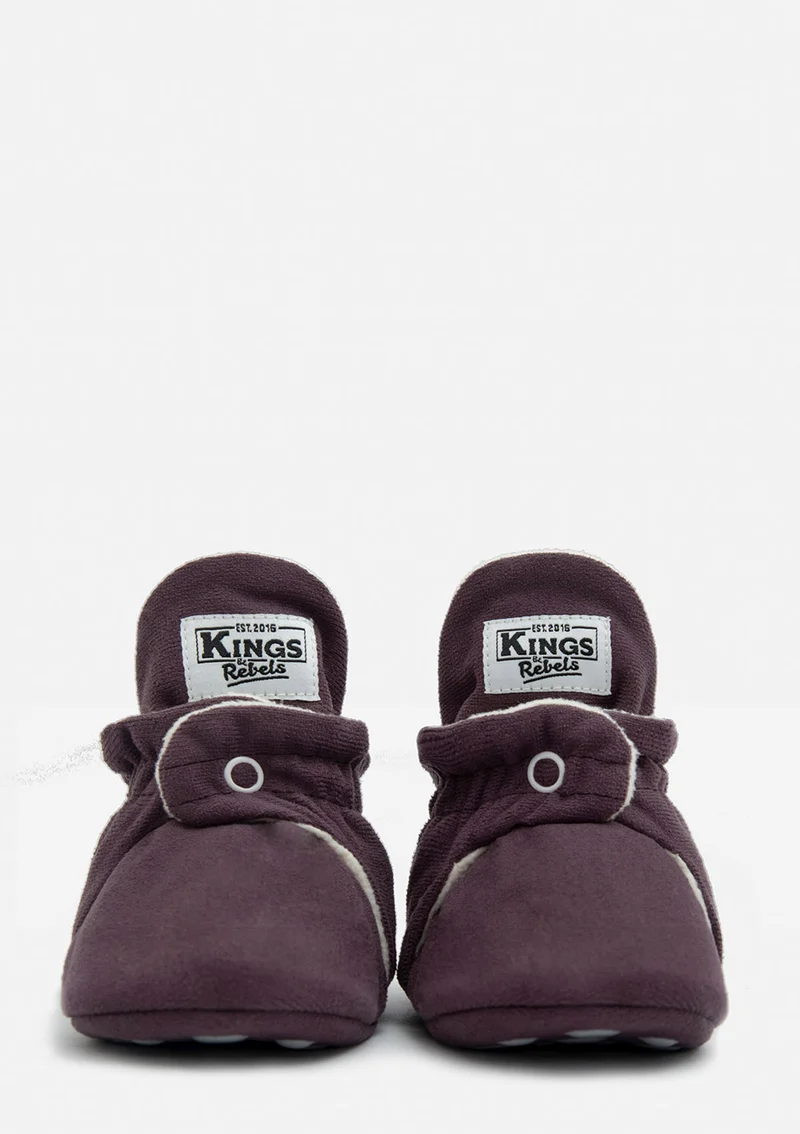 Baby Booties Gamuza Plum