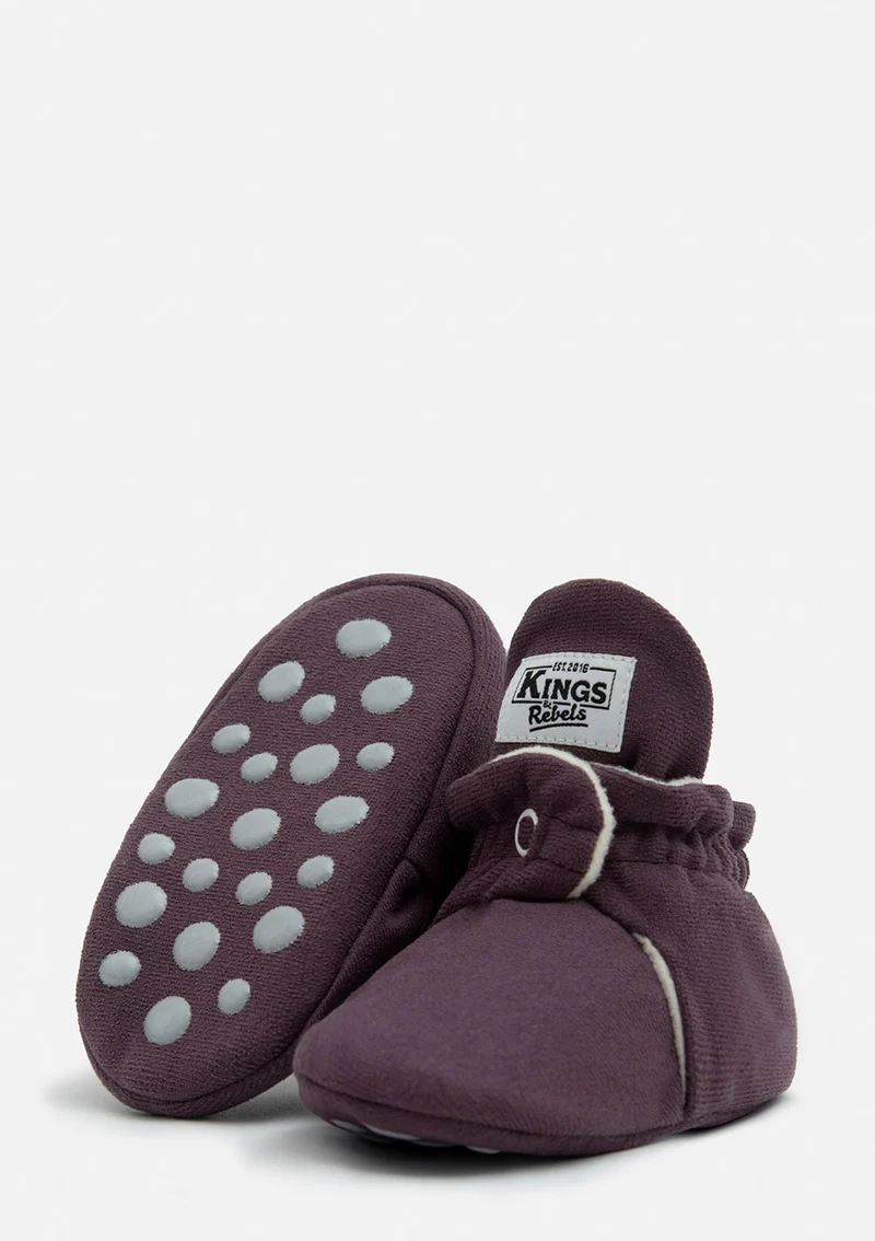 Baby Booties Gamuza Plum