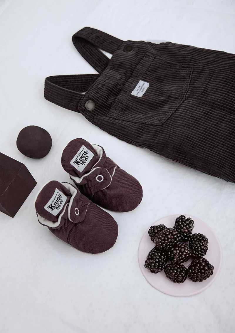 Baby Booties Gamuza Plum