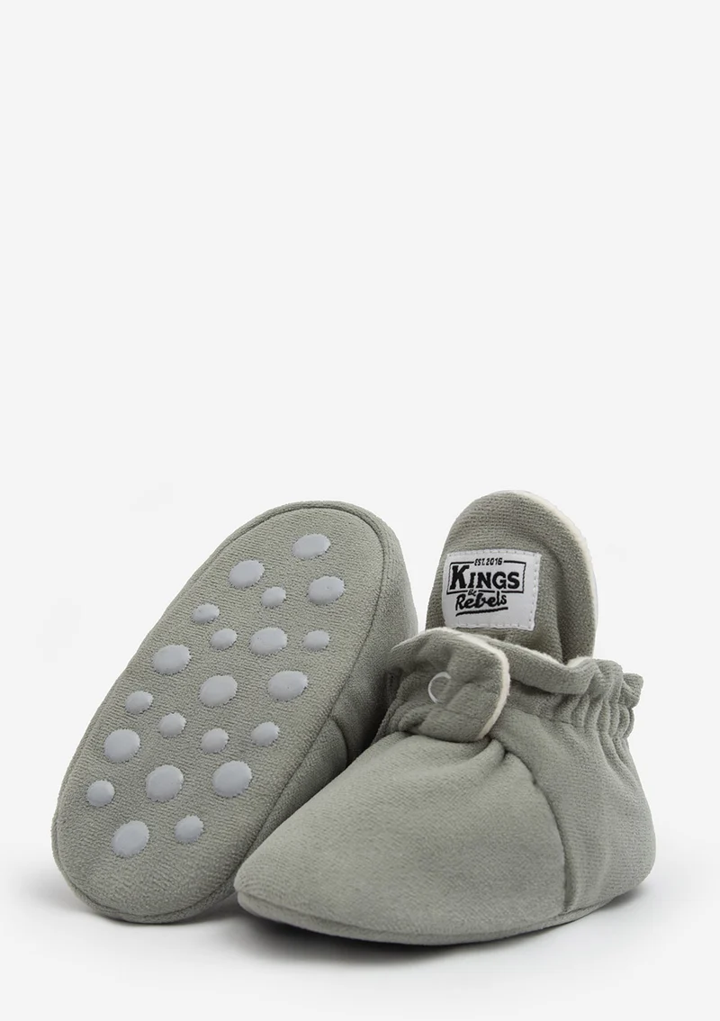 Baby Booties Gamuza Stone