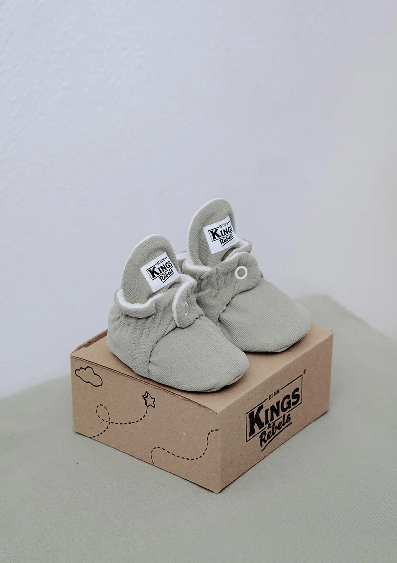 Baby Booties Gamuza Stone