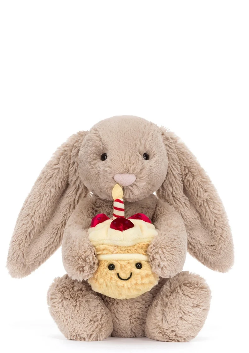 Hase Kuscheltier 'Bashful Bunny Birthday' Beige