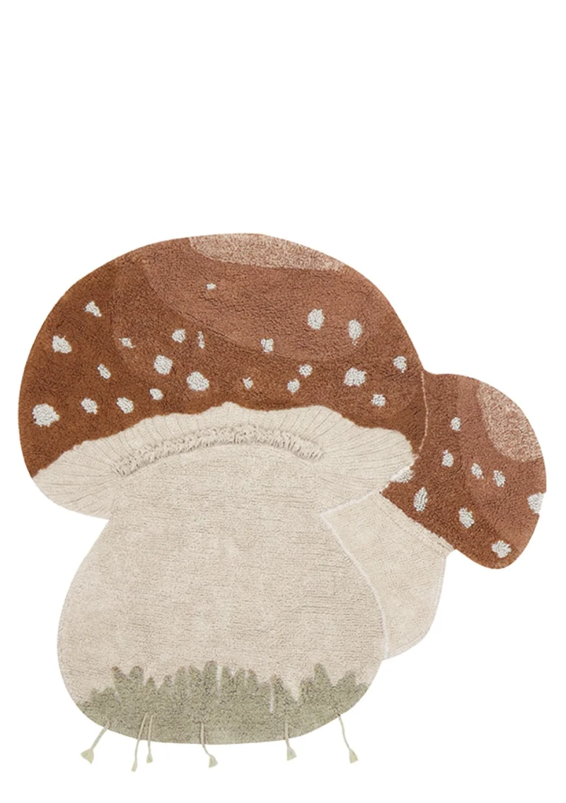 Teppich mit Pilz-Motiv 'Boletus' waschbar 120 x 120 cm