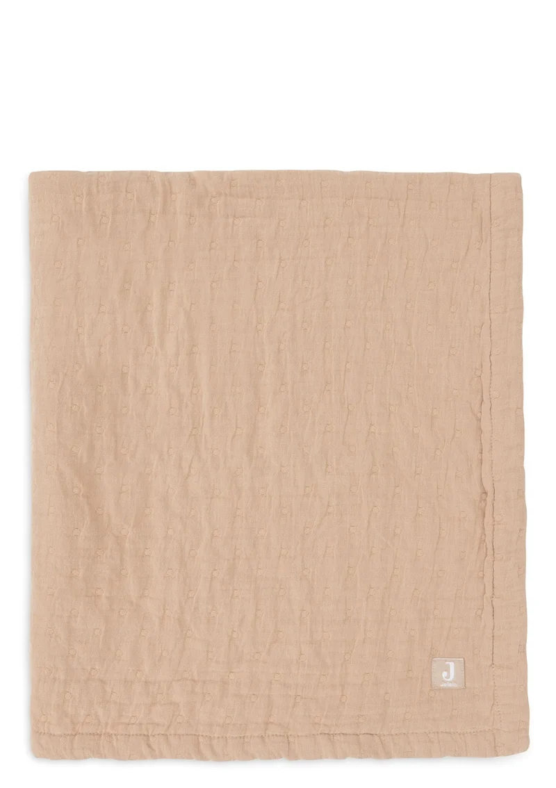 Musselin Decke Wiege 'Jacquard' Biscuit 100 x 75 cm