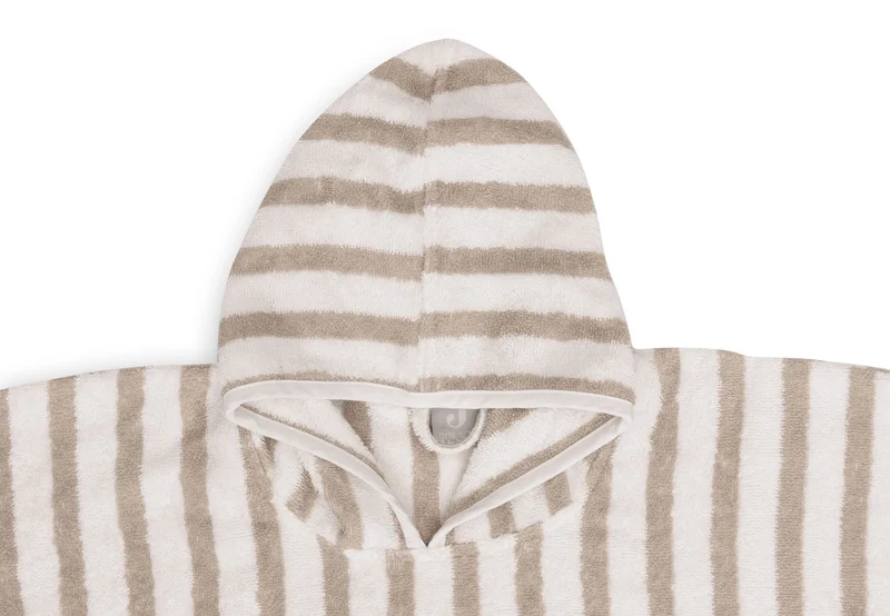 Gestreifter Badeponcho "Olive green" für Kinder, 1-4 Jahre