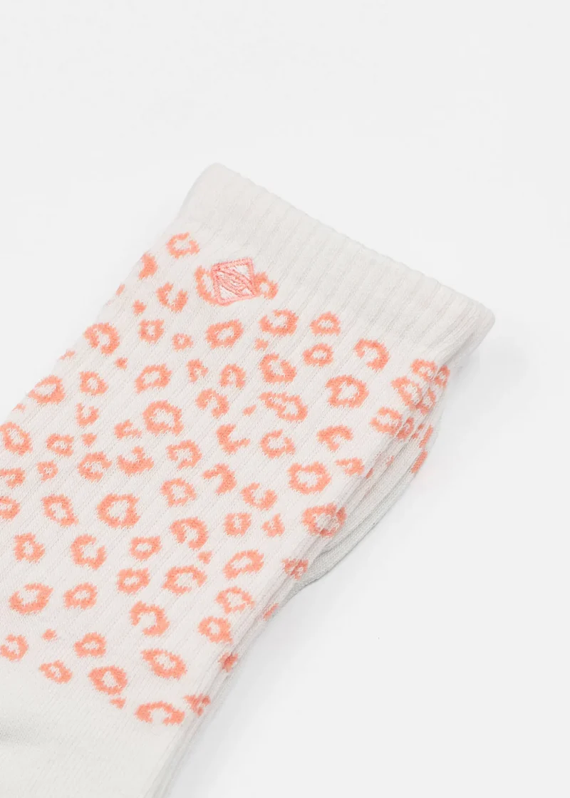 Tennissocken "Leo Peach" mit Leo-Muster von J. Clay für Frauen und Männer