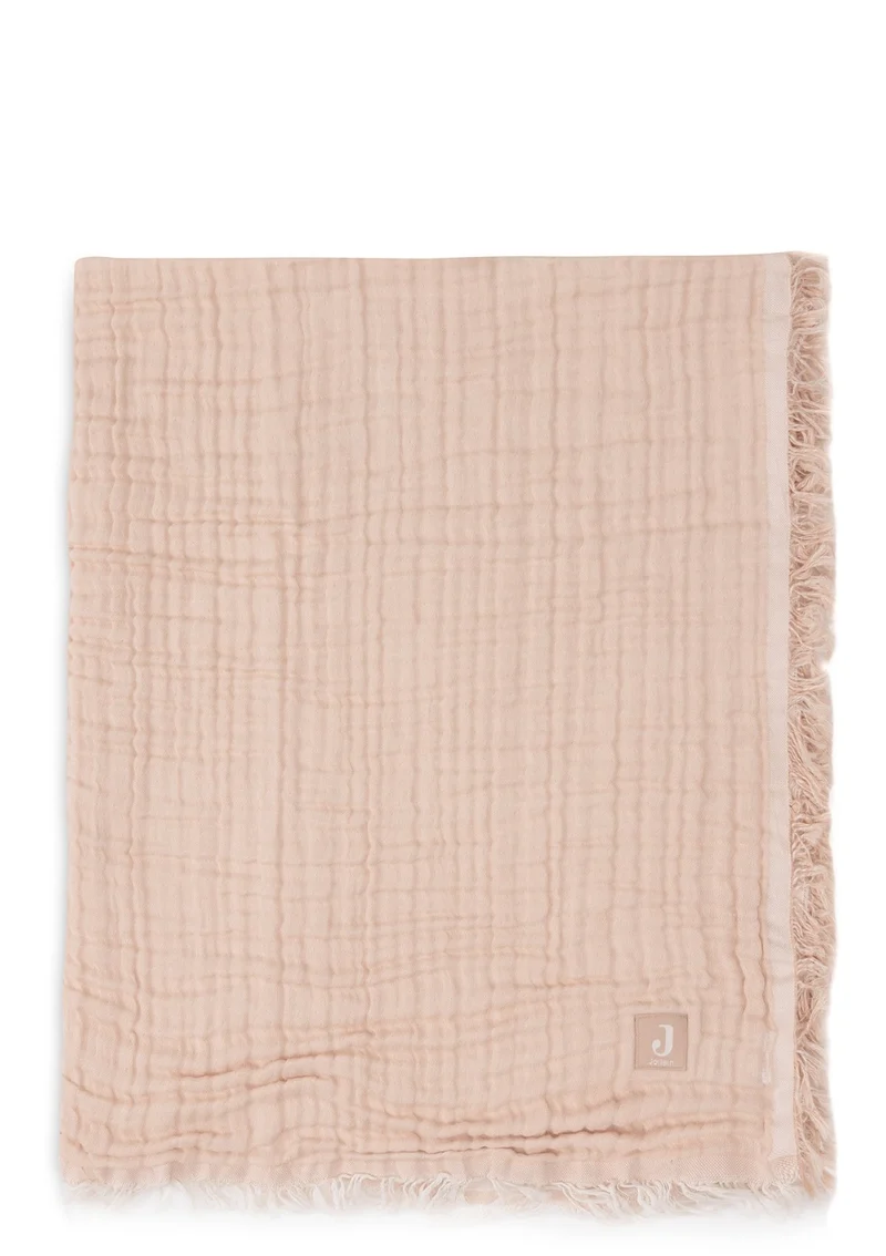 Musselin Decke Wiege 'Fringe' Moonstone 100 x 75 cm