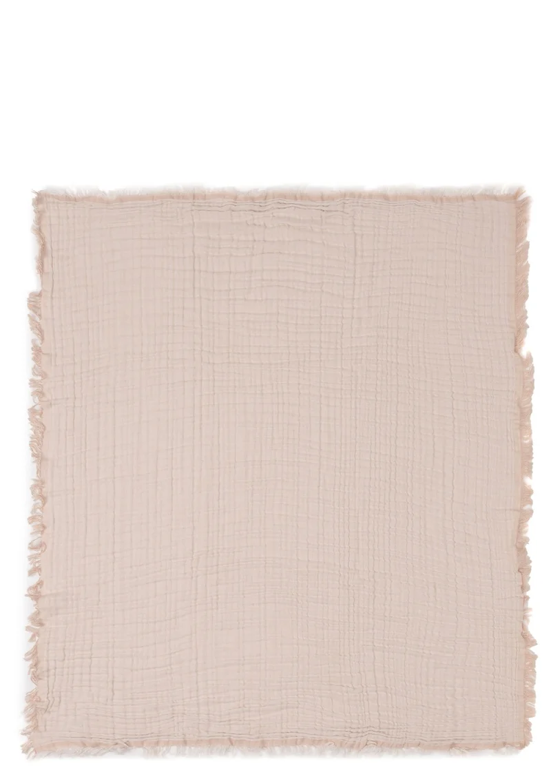 Musselin Decke Wiege 'Fringe' Moonstone 100 x 75 cm