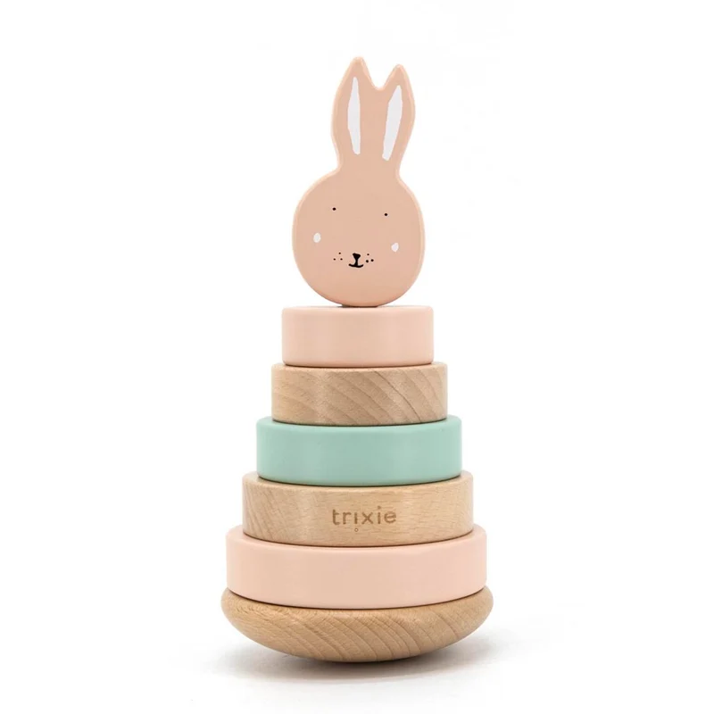 Stapelturm "Mrs. Rabbit" aus Holz von Trixie Baby