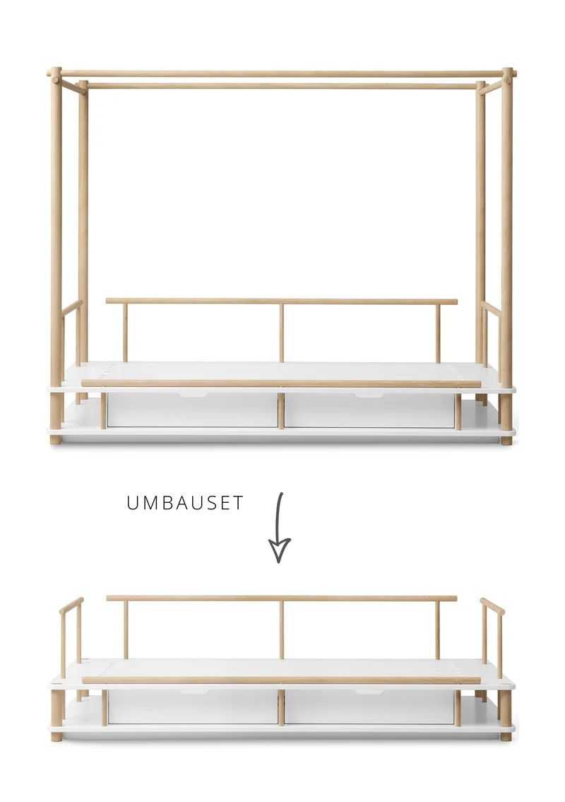 Umbauset für 'Camp Nomad' Himmelbett zum Bettsofa Eiche