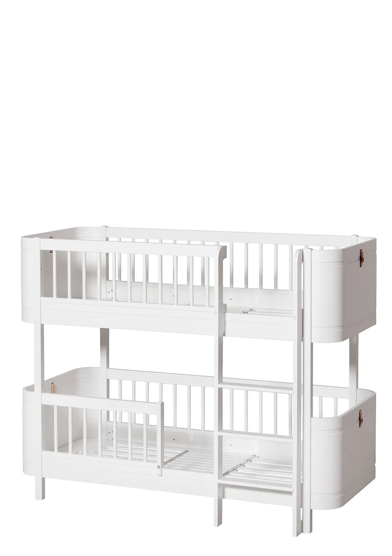 Umbauset für 'Wood Mini+' Babybett inkl. Junior-Erweiterung zum halbhohen Etagenbett Weiß