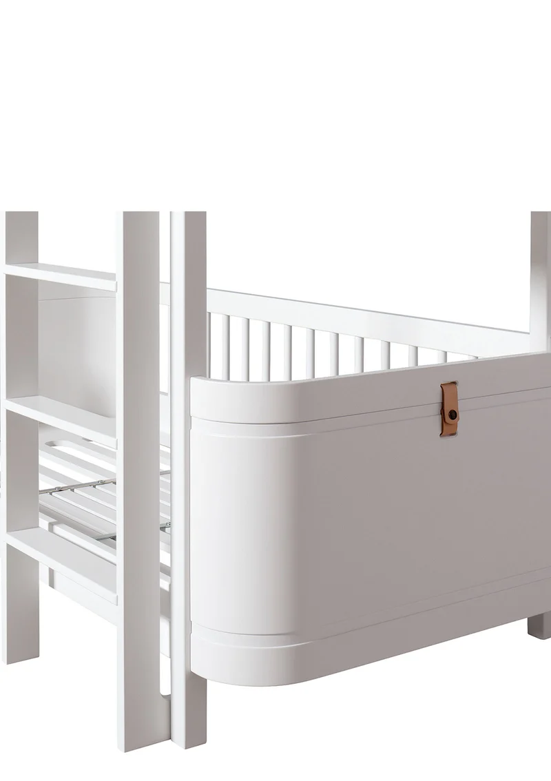 Umbauset für 'Wood Mini+' zwei Juniorbetten zum halbhohen Etagenbett Weiß