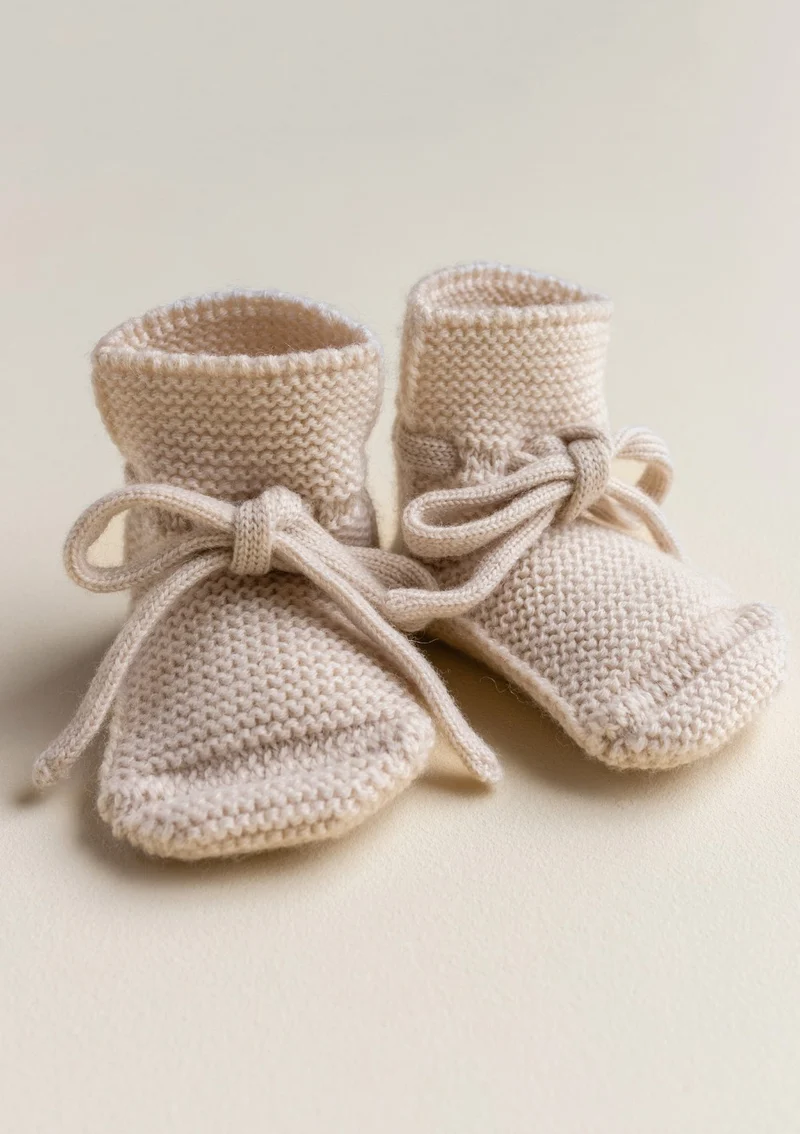 Merino Baby Booties Cream
