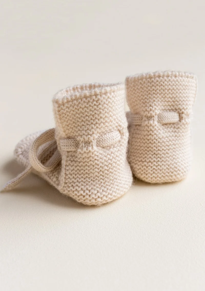 Merino Baby Booties Cream