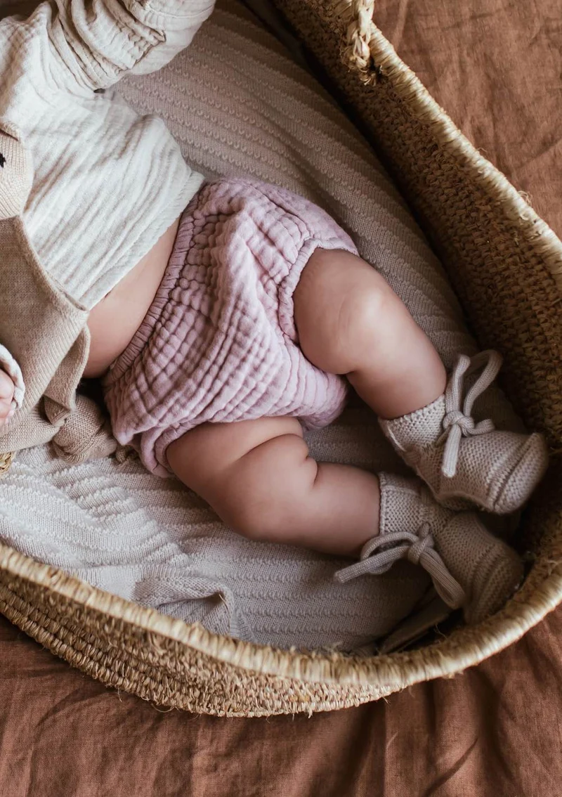 Merino Baby Booties Cream