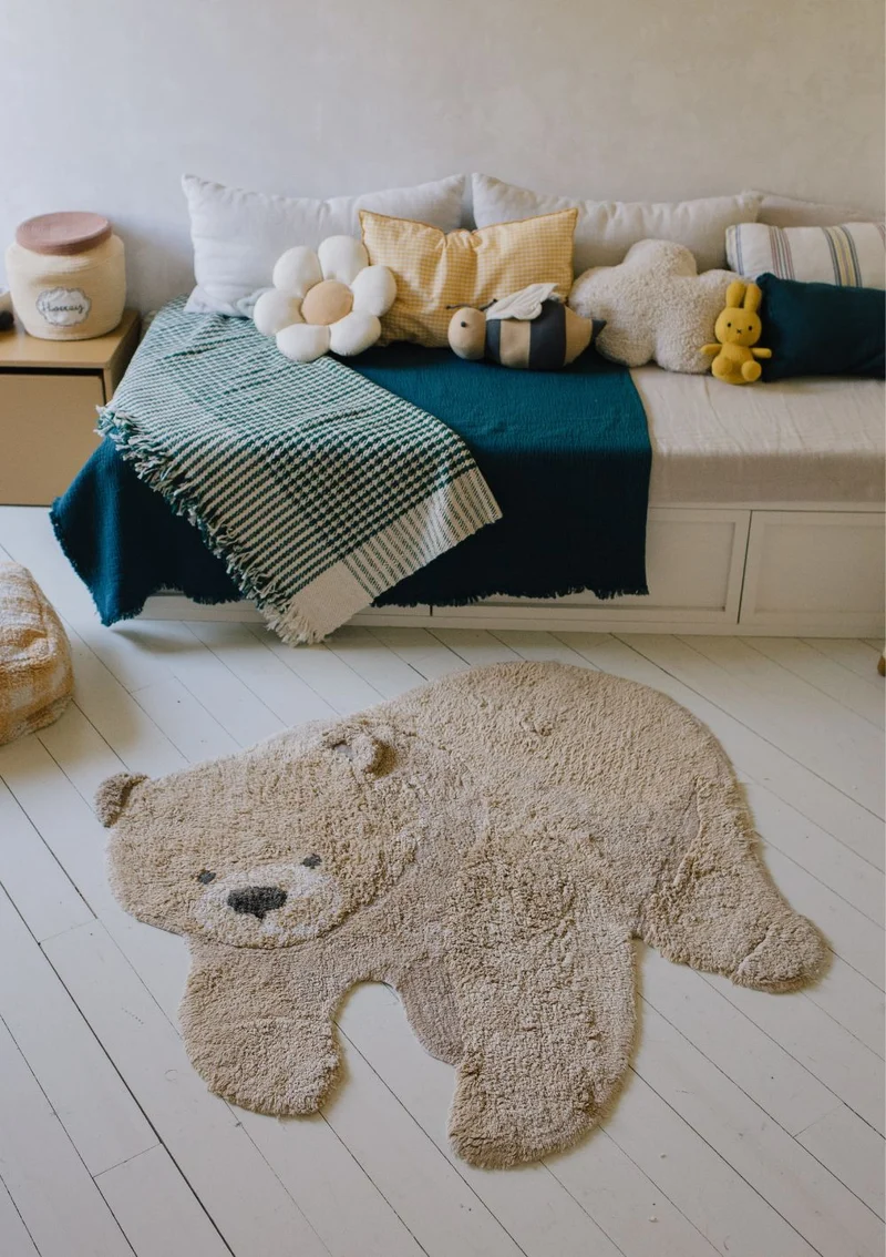 Teppich mit Tiermotiv 'Bear' waschbar 122 x 120 cm