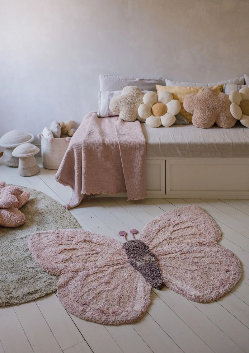 Teppich mit Tiermotiv 'Butterfly' waschbar 120 x 90 cm