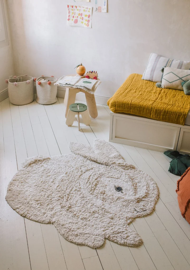 Teppich mit Tiermotiv 'Bunny' waschbar 135 x 130 cm