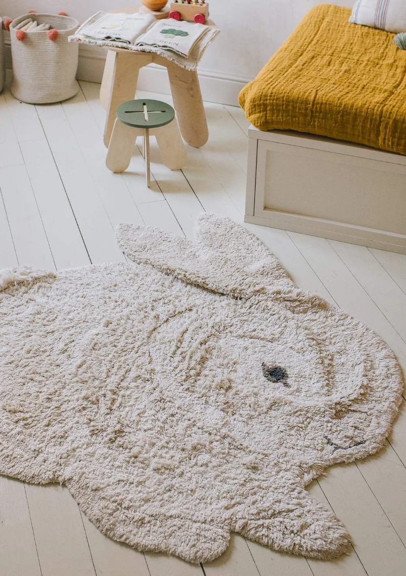 Teppich mit Tiermotiv 'Bunny' waschbar 135 x 130 cm