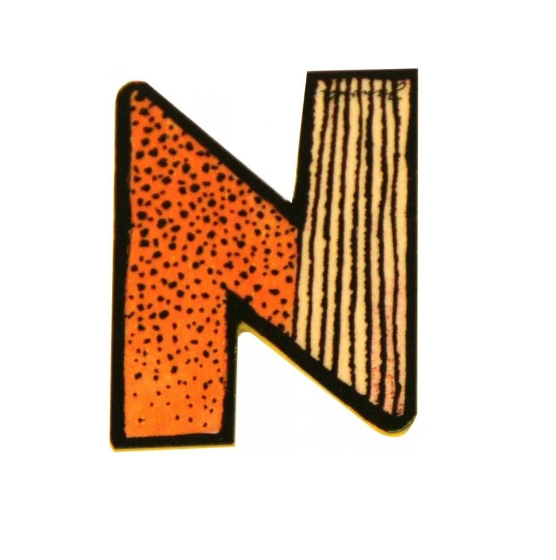 Holzbuchstabe Janosch zum Kleben