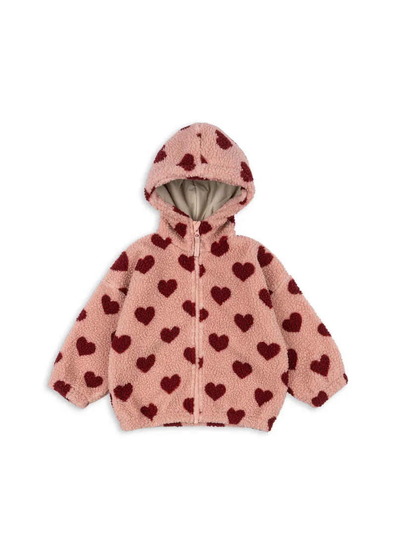 Jody Teddy Hoodie "Coeur Mellow" mit Herz-Motiv von Konges Slojd, Größe 74-128