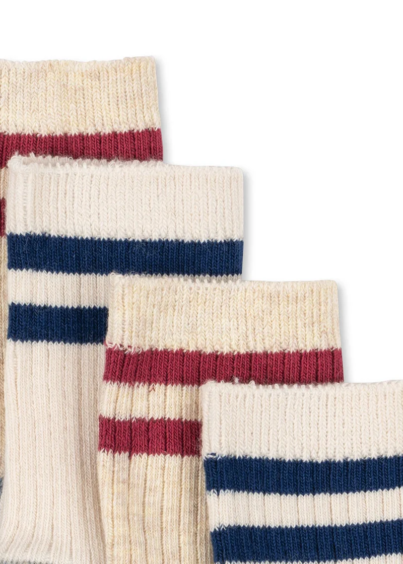 2er Socken-Set "off white/multi strip" von Konges Slojd, verschiedene Größen