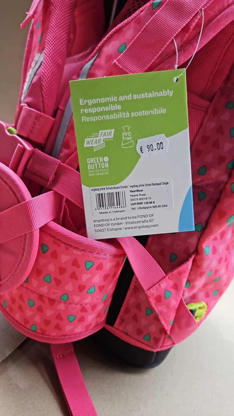 Ergobag prime Schulrucksack Einzeln Hearts Rose Schulranzen