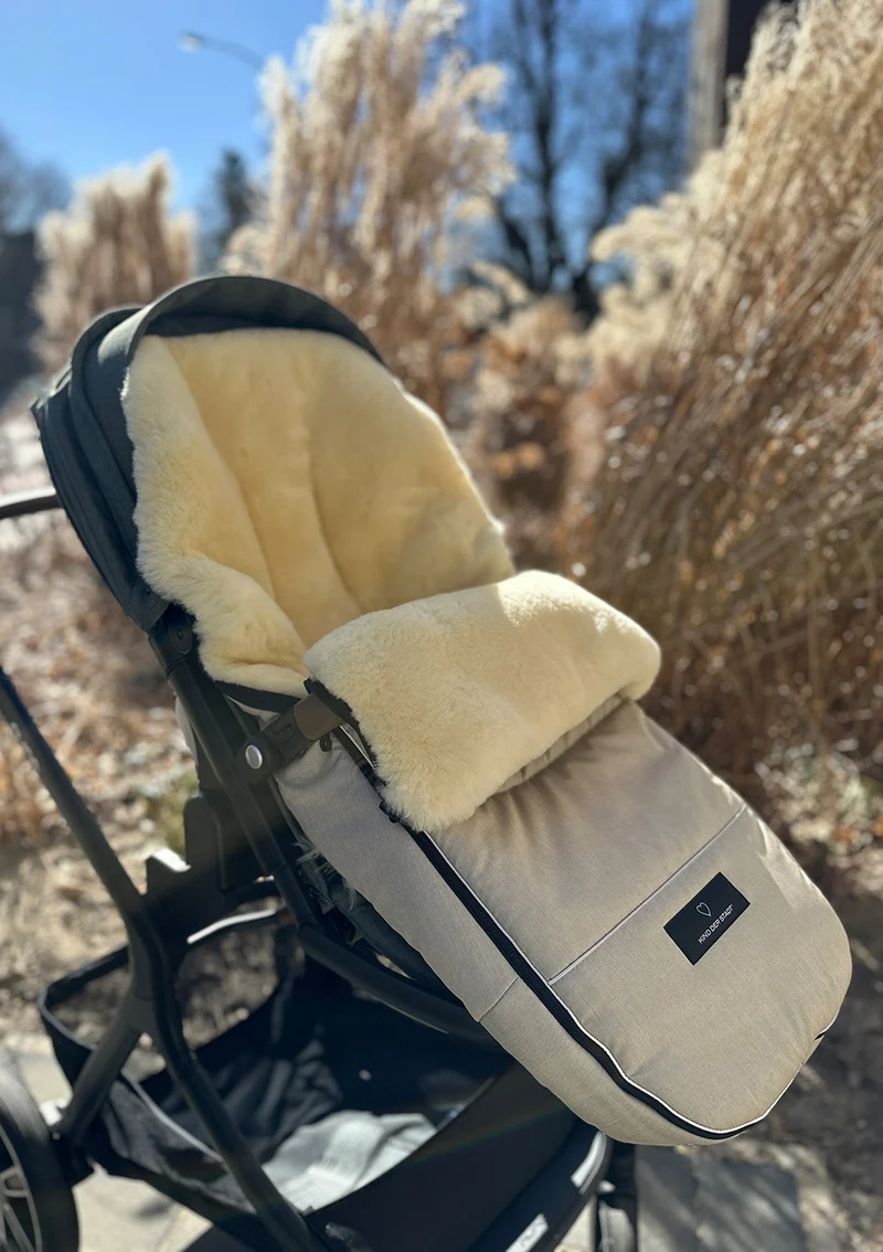 Premium Lammfell-Fußsack Limited Edition dune beige