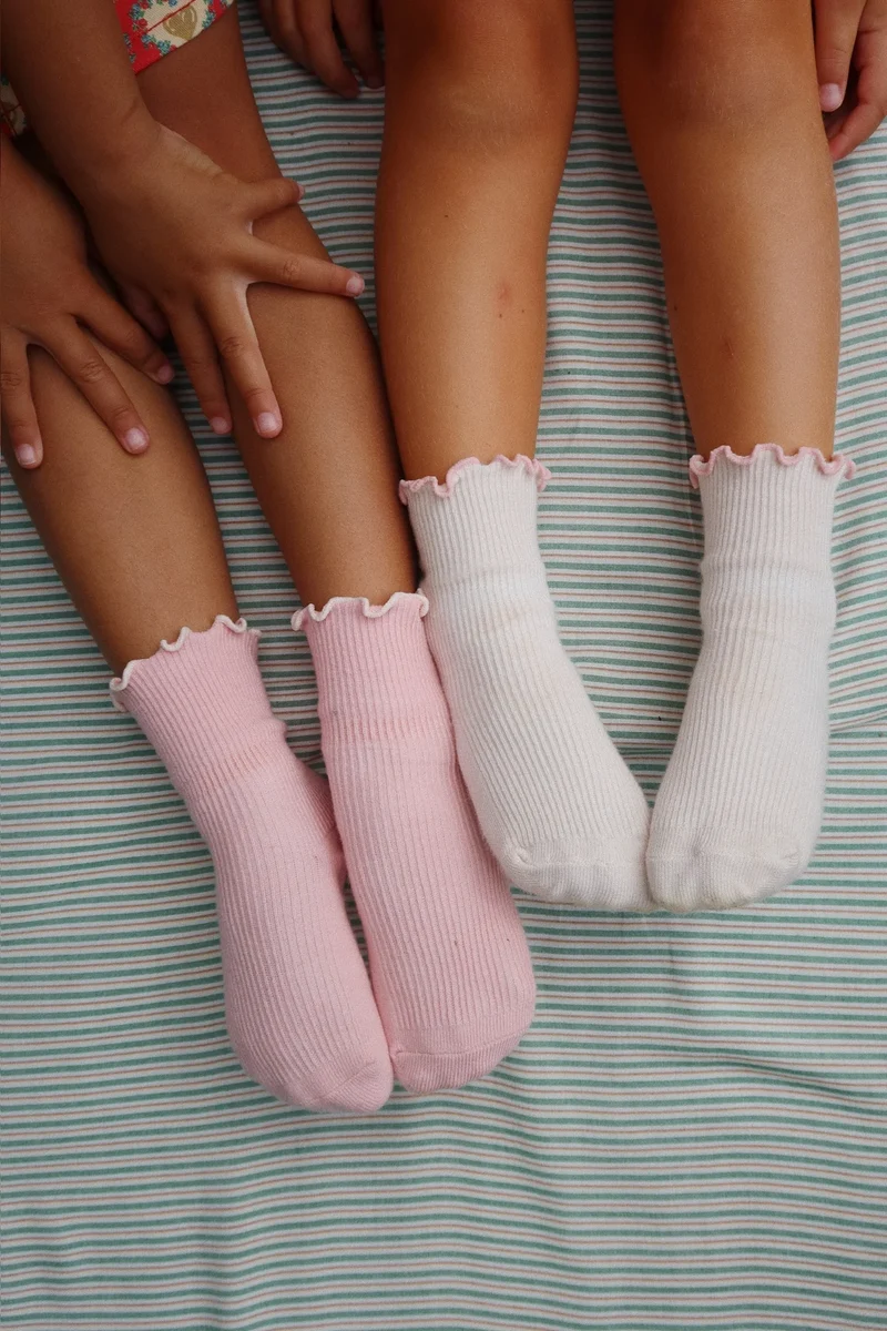 2er Socken-Set "rose/off white" von Konges Slojd, verschiedene Größen