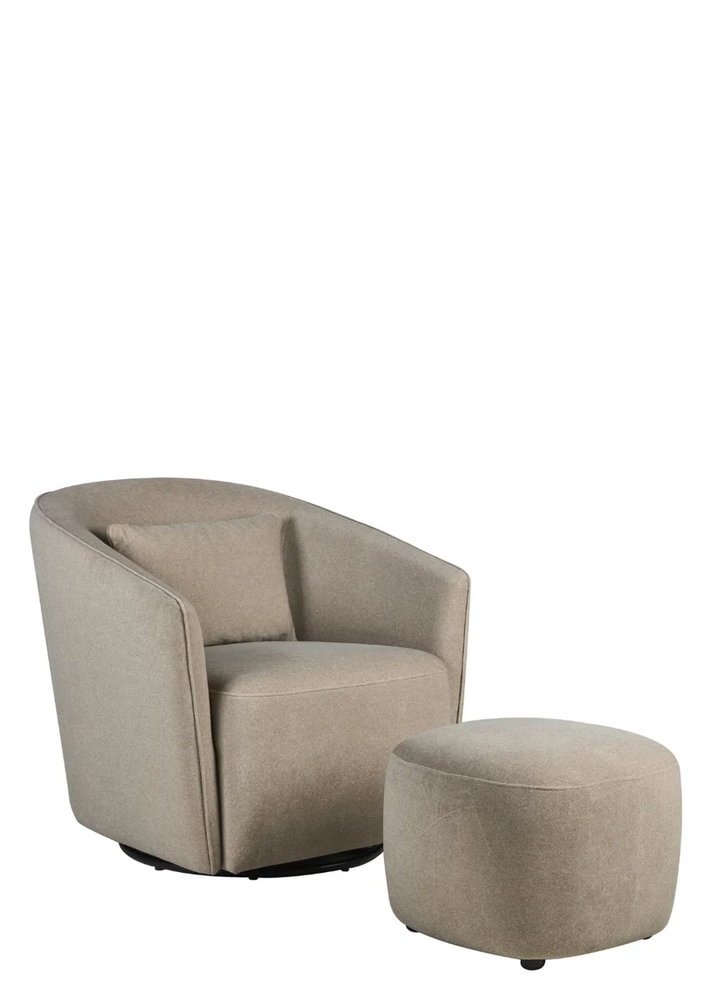 Hocker 'Gomi' Mohair Latte