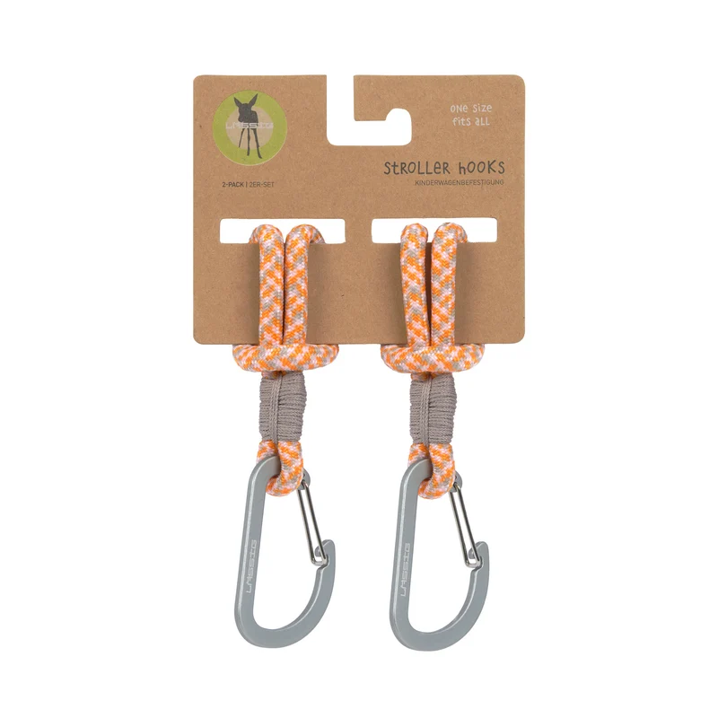Kinderwagenhaken in Beige/Orange von Lässig, 2er Set
