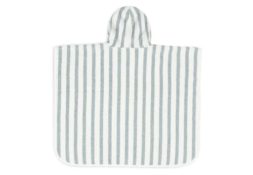 Gestreifter Badeponcho "Sea green" für Kinder, 1-4 Jahre
