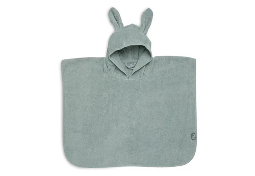 Mintgrüner Badeponcho "Ash green" mit Hasenohren für Kinder, 1-4 Jahre