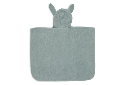 Mintgrüner Badeponcho "Ash green" mit Hasenohren für Kinder, 1-4 Jahre