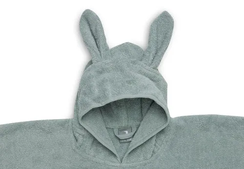 Mintgrüner Badeponcho "Ash green" mit Hasenohren für Kinder, 1-4 Jahre