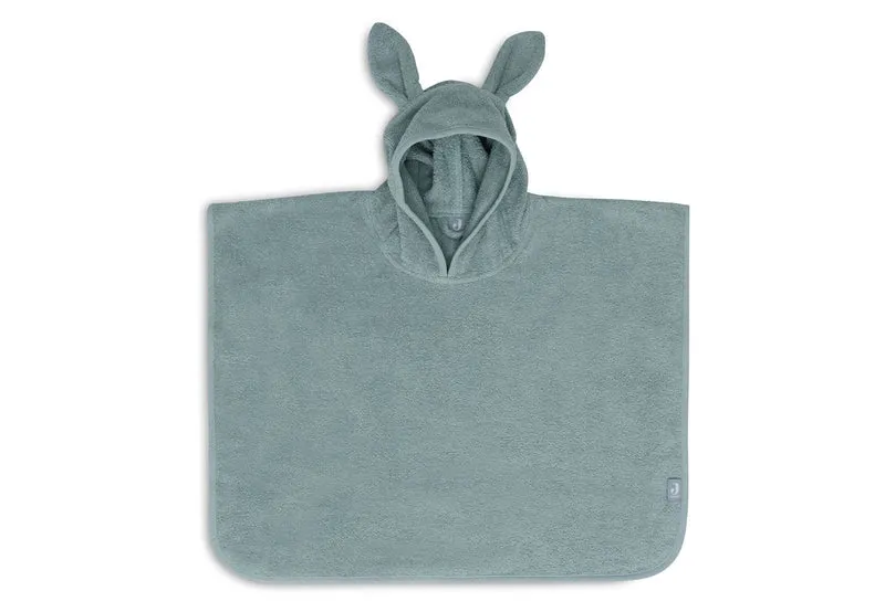 Mintgrüner Badeponcho "Sea green" mit Hasenohren für Kinder, 1-4 Jahre