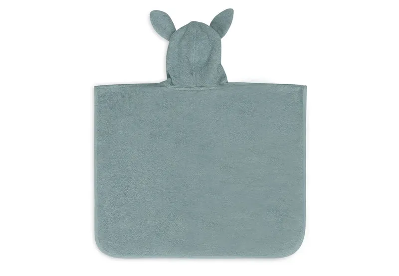 Mintgrüner Badeponcho "Sea green" mit Hasenohren für Kinder, 1-4 Jahre