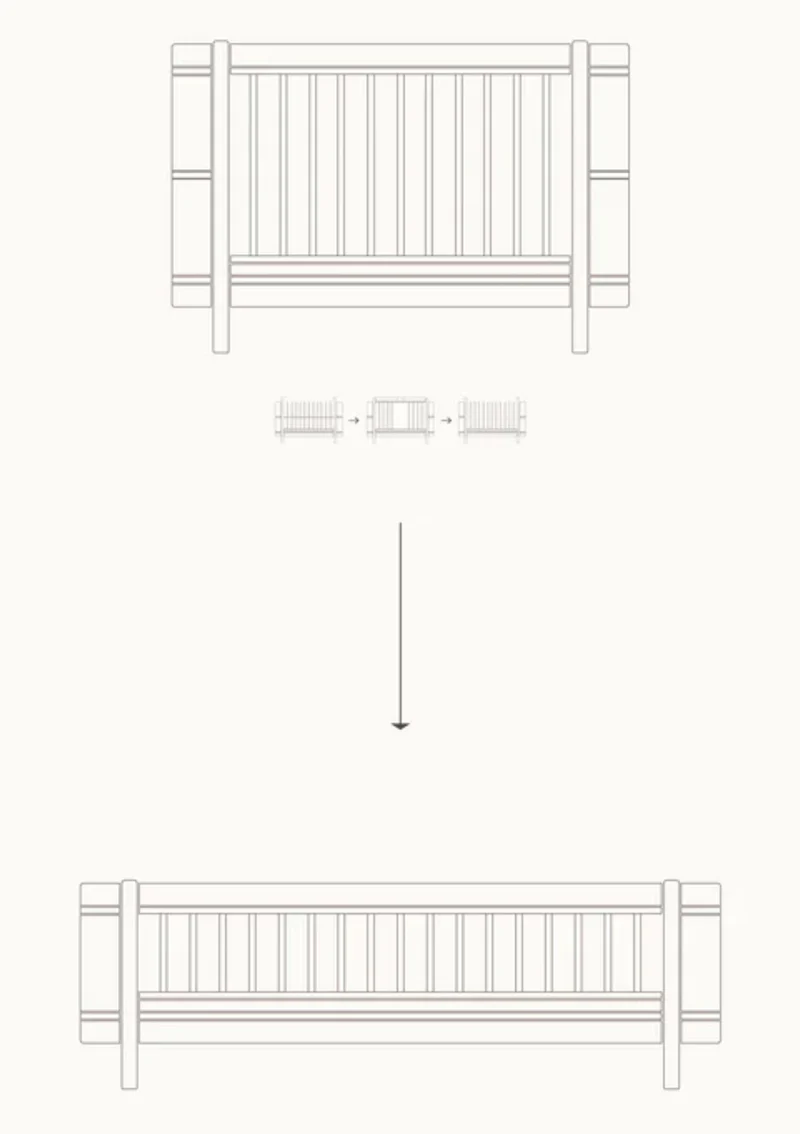 Umbauset für 'Wood Mini+' Babybett zum Juniorbett Eiche