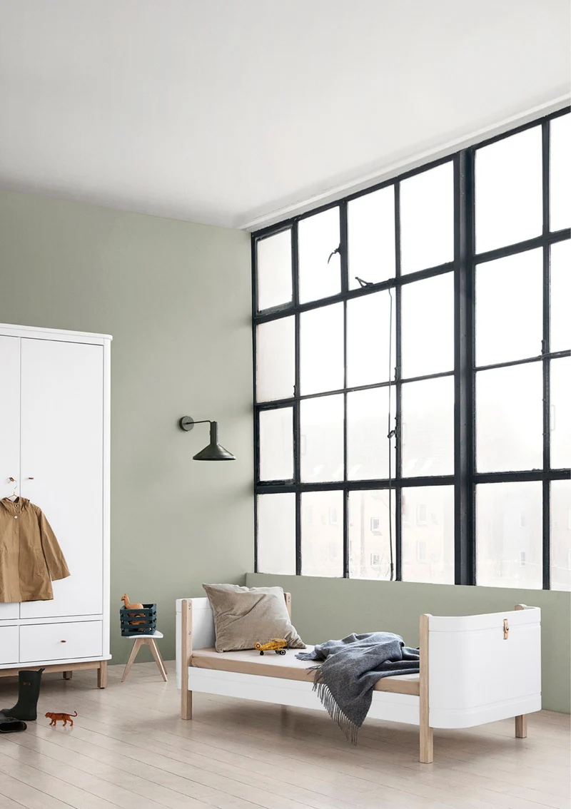 Umbauset für 'Wood Mini+' Babybett zum Juniorbett Weiß / Eiche