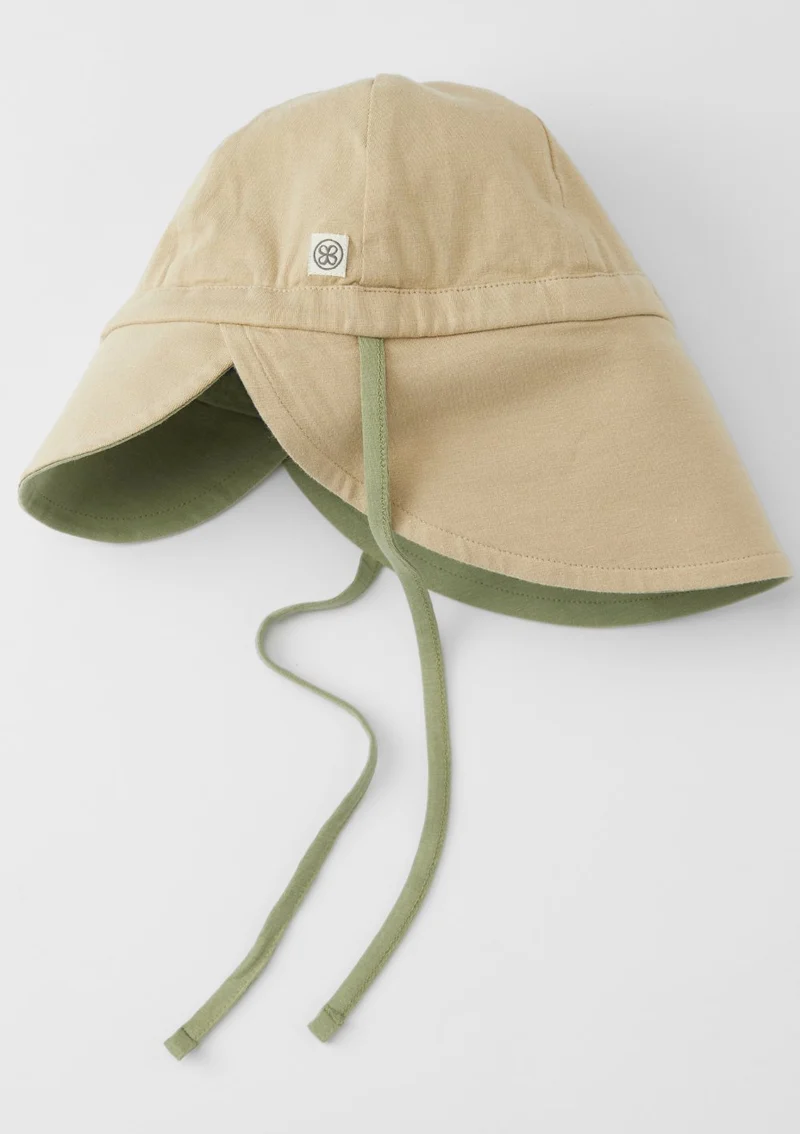 Wendbarer Sonnenhut UPF 50+ Olive Green/Sandy Beach
