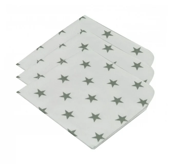 Asmi Moltontuch 3er Pack Sterne 40x40 cm kochfest